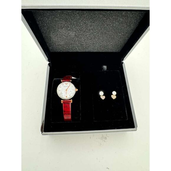 Armani Emporio Armani Earrings And Watch Gift Set 28mm Women\'s see description